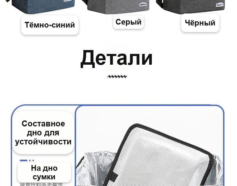 Термосумка складная, 13 л, с алюминиевой фольгой