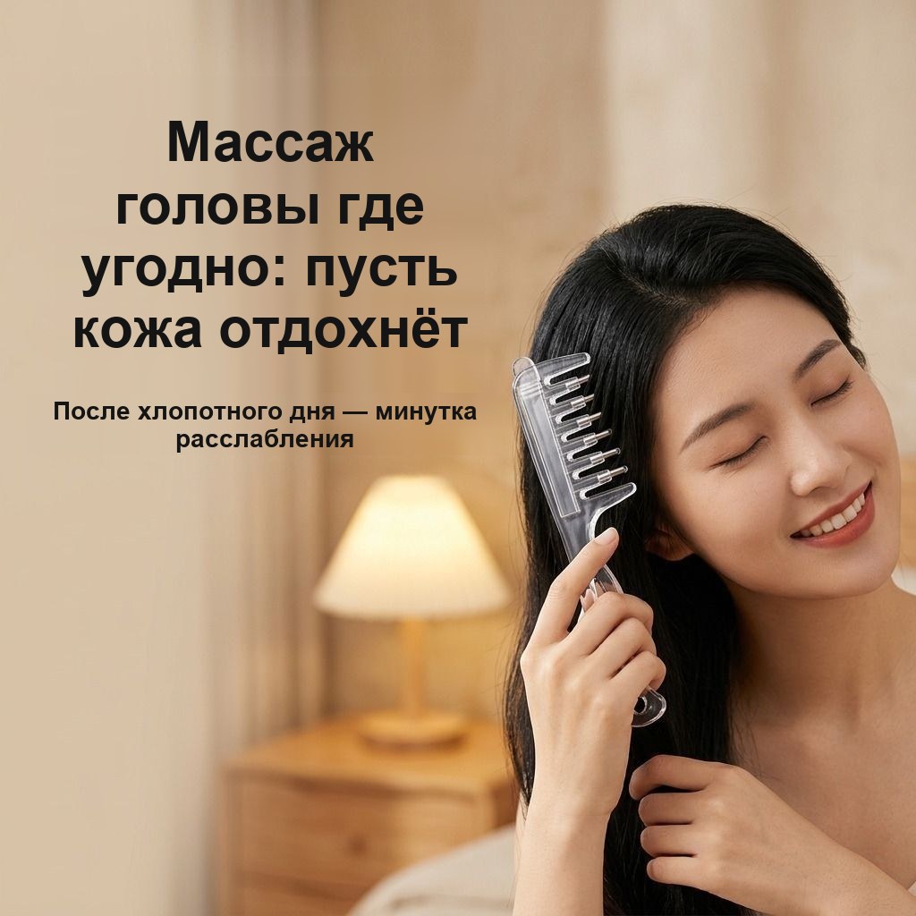 Расчёска-аппликатор для масла и сыворотки для кожи головы — фото 8