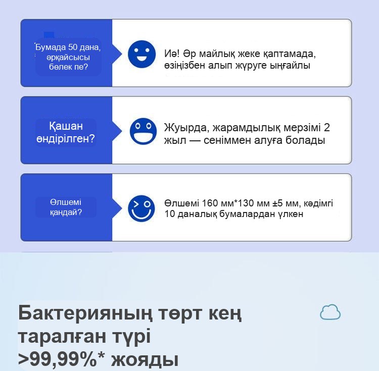75% спирттік майлықтар, жеке қаптамада, дезинфекциялайтын