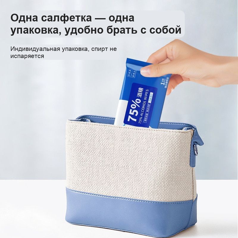 Спиртовые салфетки 75% в индивидуальной упаковке, дезинфицирующие — фото 6