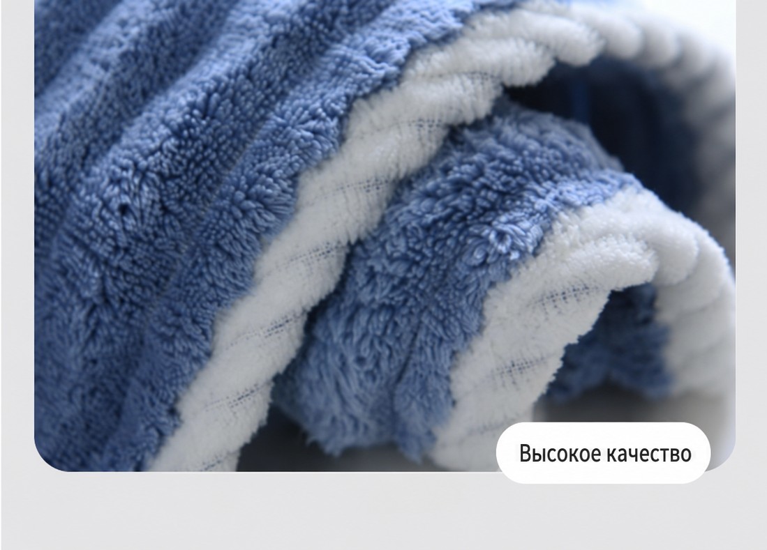 Полотенце банное из микрофибры 70×140 см, рифлёное, мягкое, впитывающее