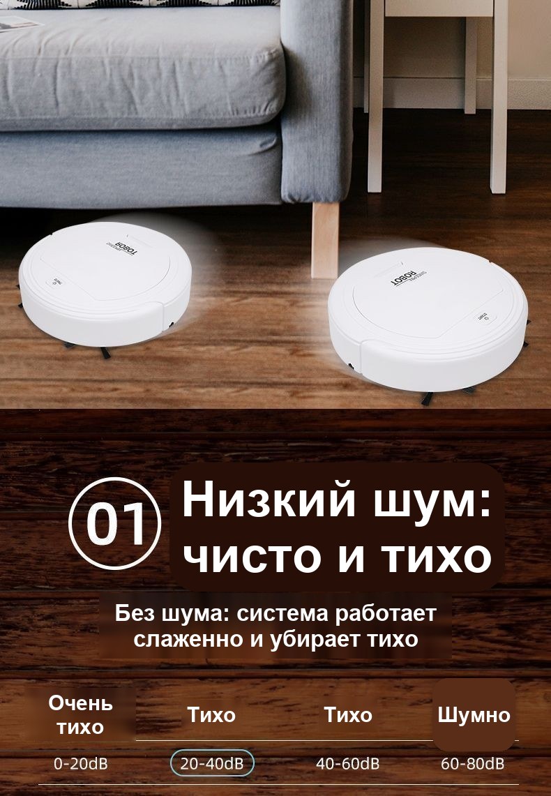 Мини робот-пылесос 3 в 1 с управлением через приложение