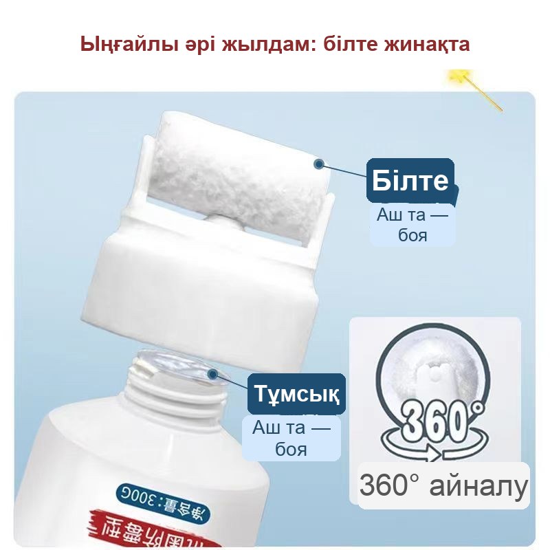 Қабырғаны жөндеуге арналған бояу-валик, ақ, 300 г тюбикте, ішіне орнатылған білікпен — фото 9