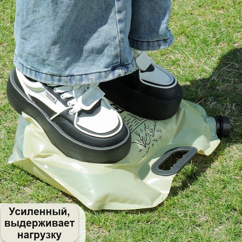 Складной мешок для воды 8 л с краном, для кемпинга и пикника, зелёный — фото 4