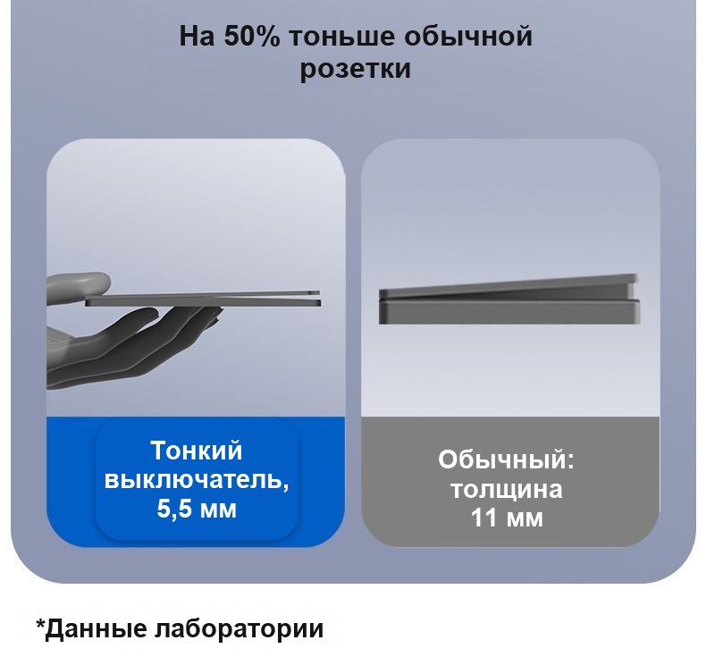Выключатель двойной серый, стеклянная панель