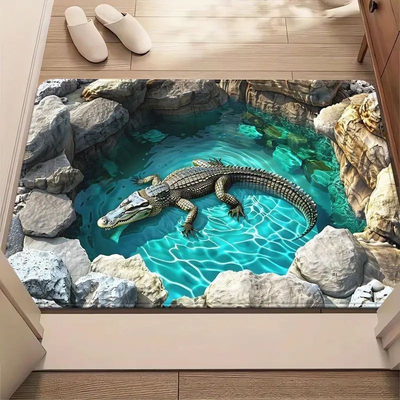 «Құдық» 3D-эффектісі бар есік алдына арналған кілемше, сіңіргіш, сырғанамайтын — фото 6