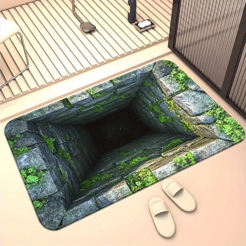 «Құдық» 3D-эффектісі бар есік алдына арналған кілемше, сіңіргіш, сырғанамайтын — фото 7
