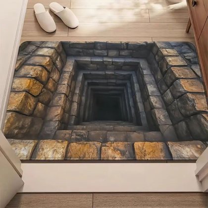 «Құдық» 3D-эффектісі бар есік алдына арналған кілемше, сіңіргіш, сырғанамайтын