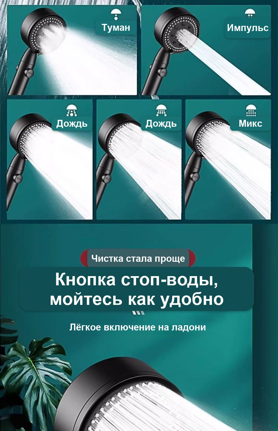 Лейка для душа со шлангом 2 м