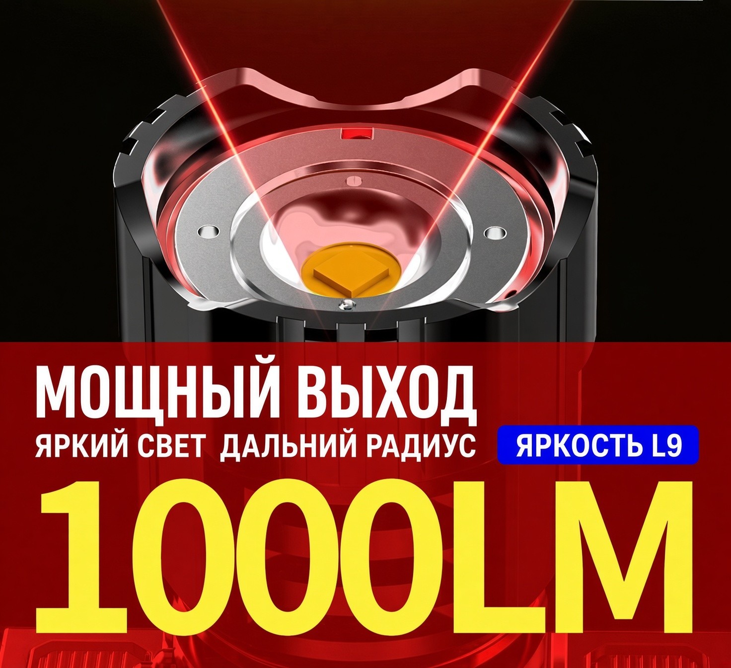 Мощный налобный фонарь, перезаряжаемый, Type-C