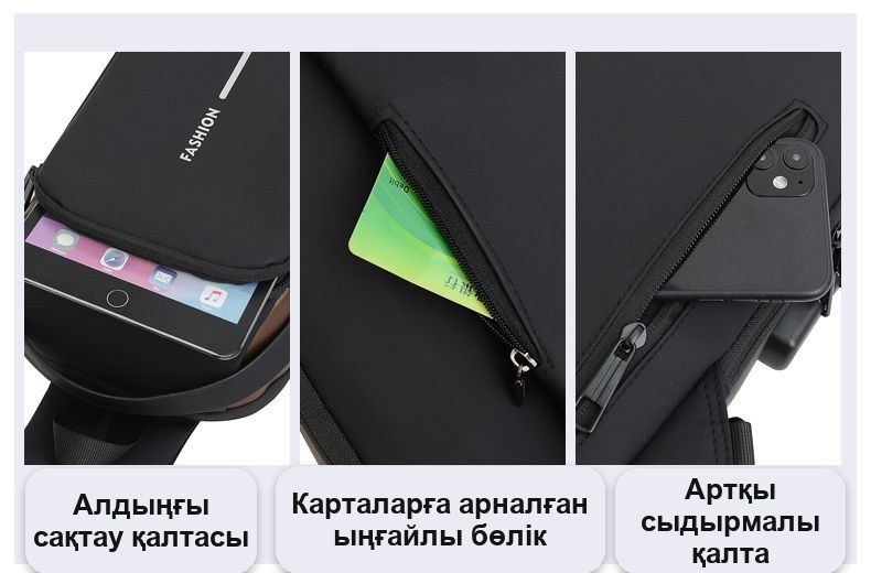Fashion ерлер иыққа асатын слинг-сөмкесі, кодты құлыпты