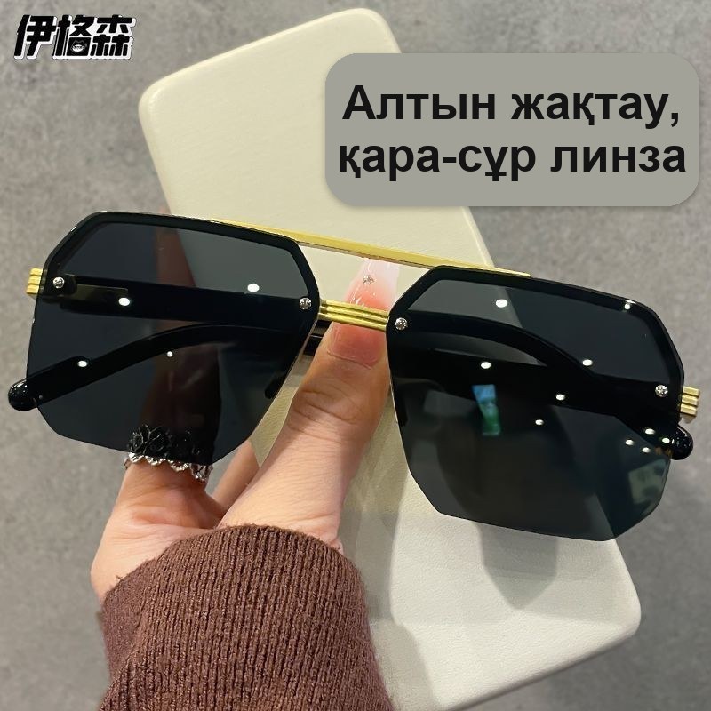 Солнцезащитные очки-пилот, золотистая оправа