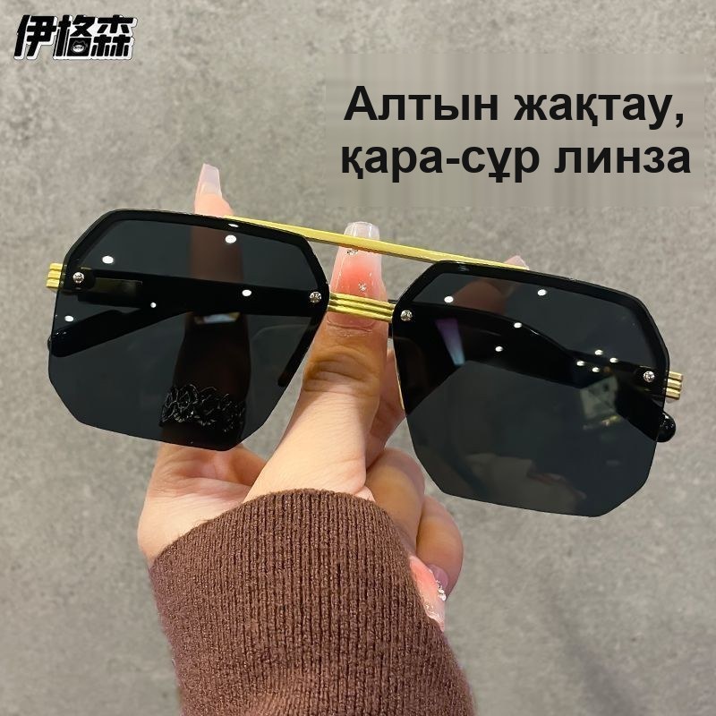 Солнцезащитные очки-пилот, золотистая оправа