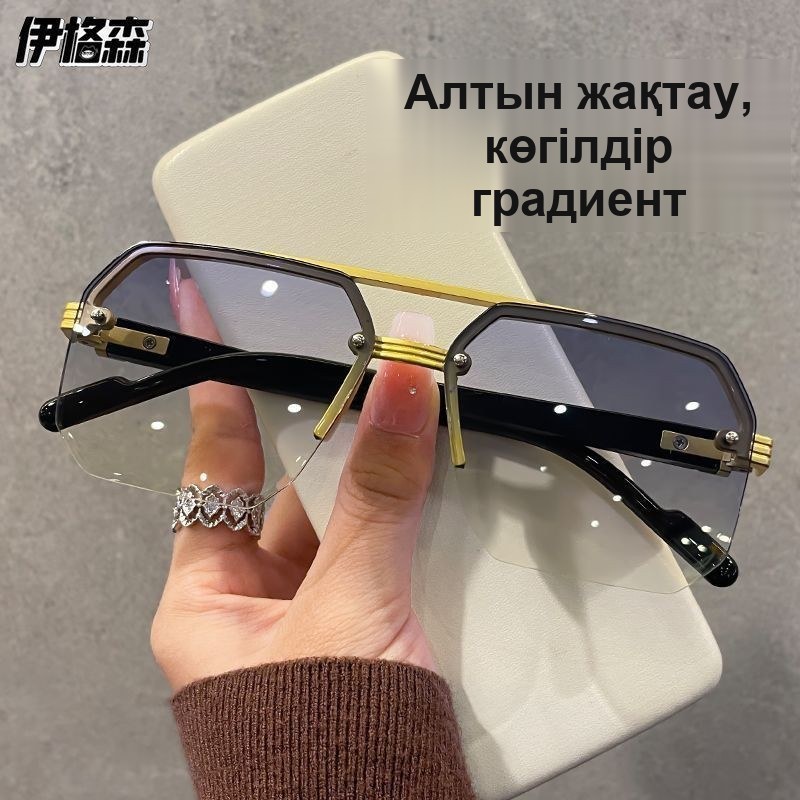 Солнцезащитные очки-пилот, золотистая оправа