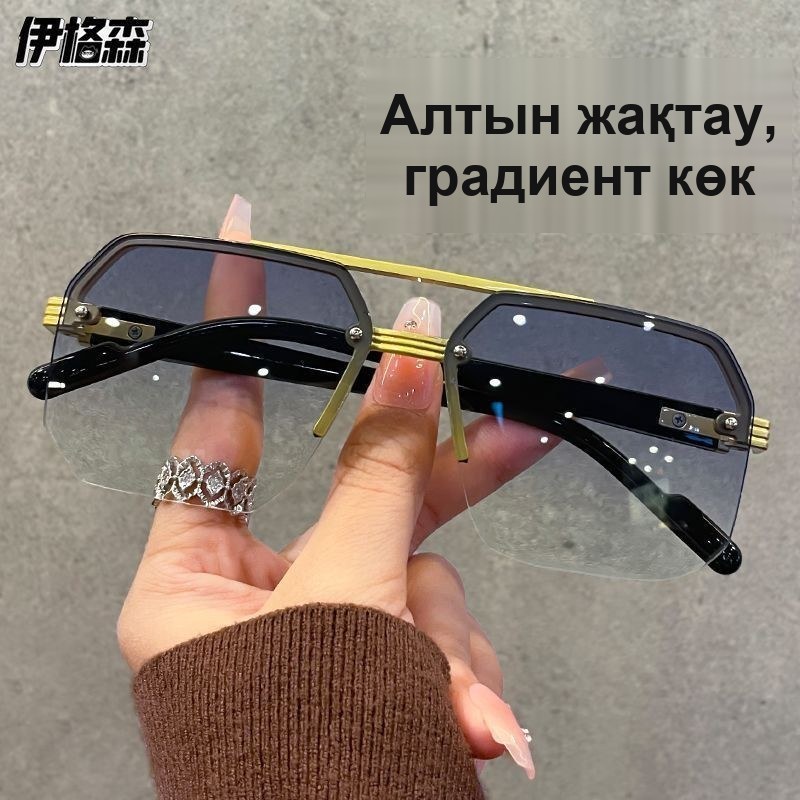 Солнцезащитные очки-пилот, золотистая оправа