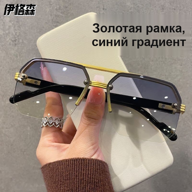 Солнцезащитные очки-пилот, золотистая оправа