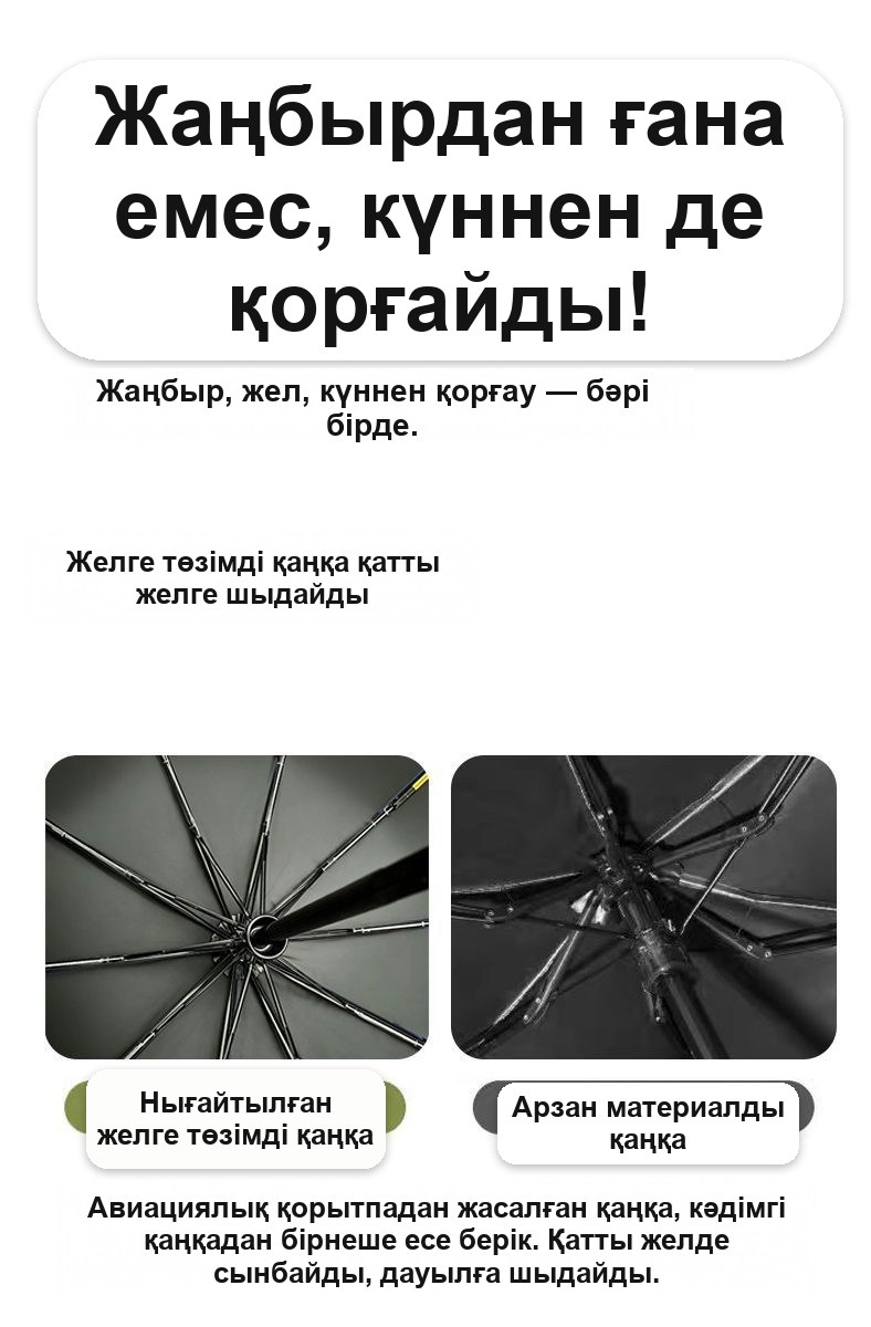 Карабин тұтқалы автоматты жиналмалы қолшатыр, 120 см