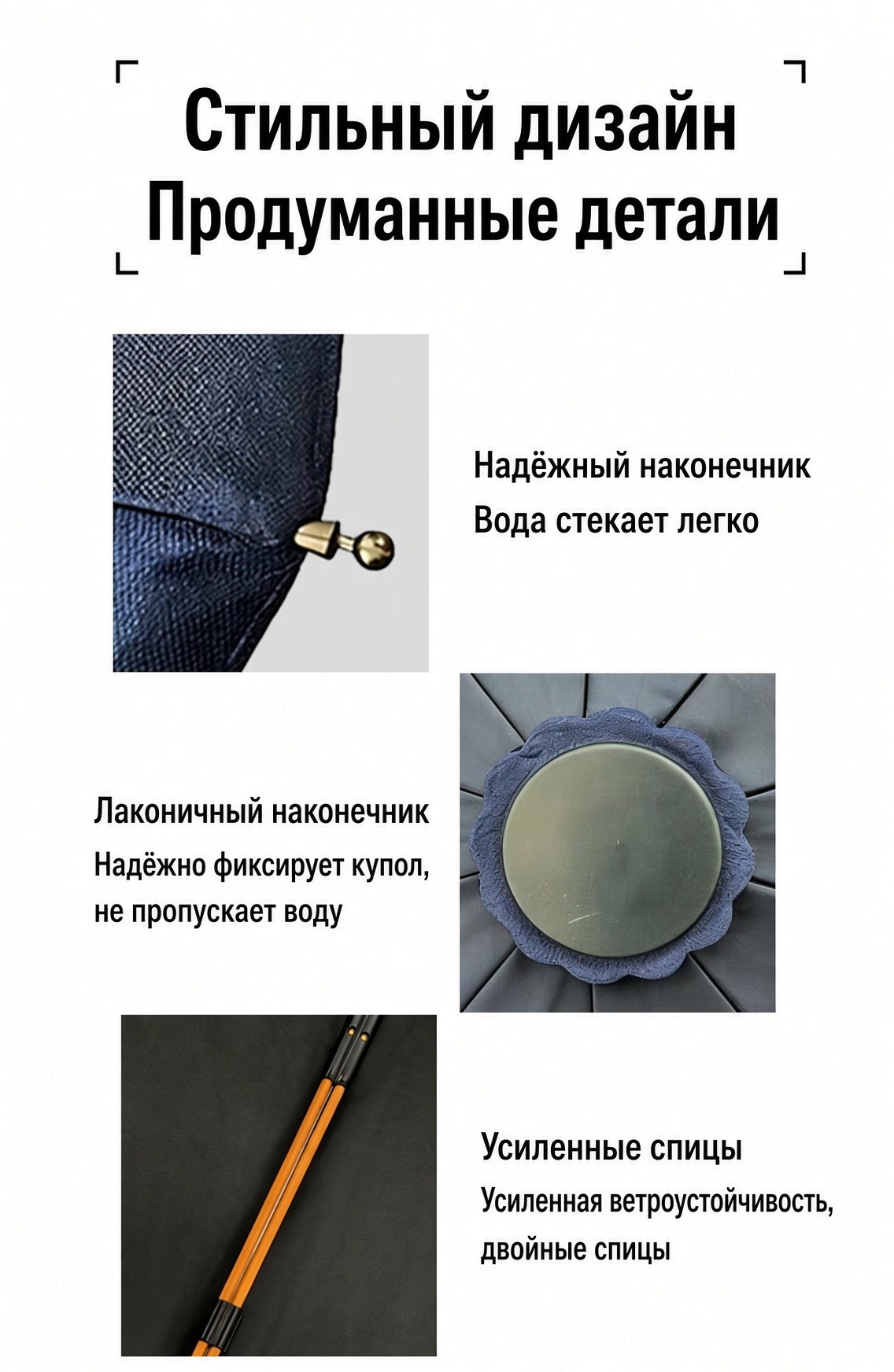 Складной зонт-автомат с ручкой-карабином, 120 см