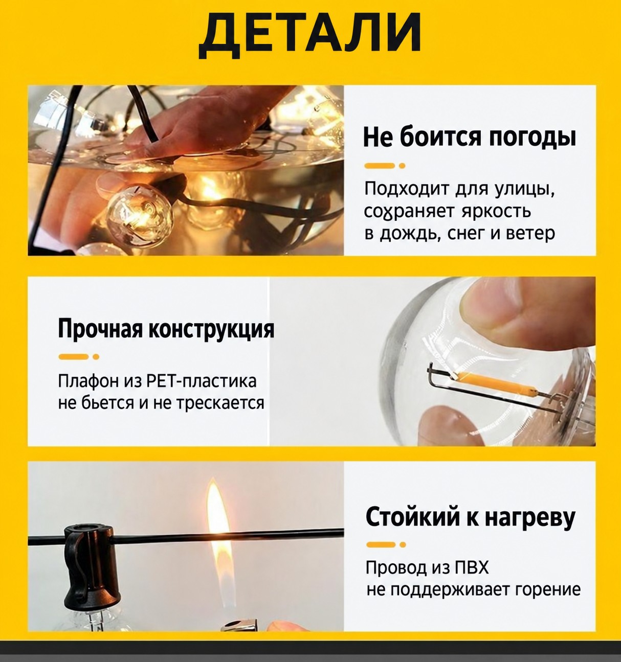 Уличная гирлянда на солнечной батарее, 25 лампочек, 15 м