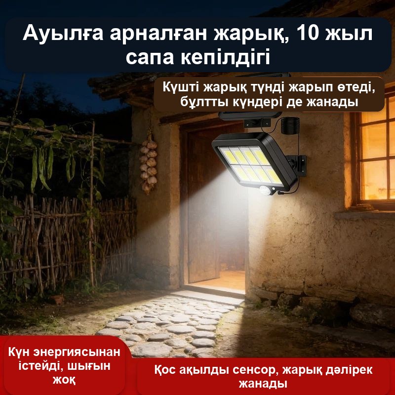 Сыртқы панельді күн батареясымен жұмыс істейтін жарықдиодты прожектор — фото 2