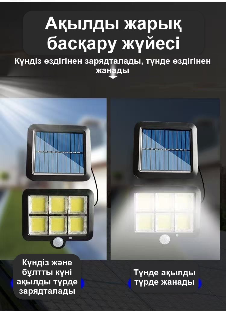 Сыртқы панельді күн батареясымен жұмыс істейтін жарықдиодты прожектор