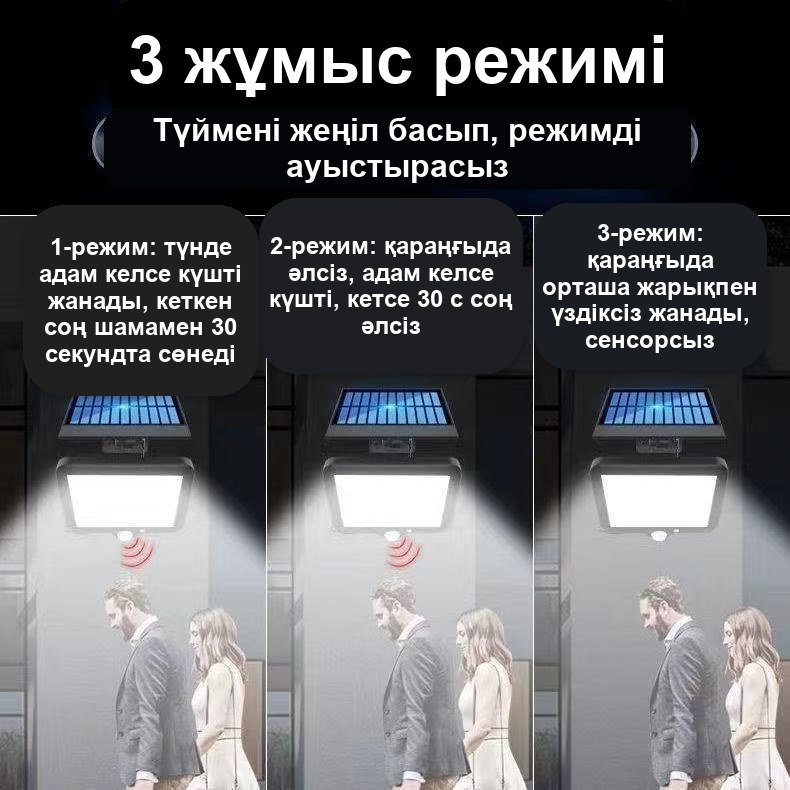 Сыртқы панельді күн батареясымен жұмыс істейтін жарықдиодты прожектор