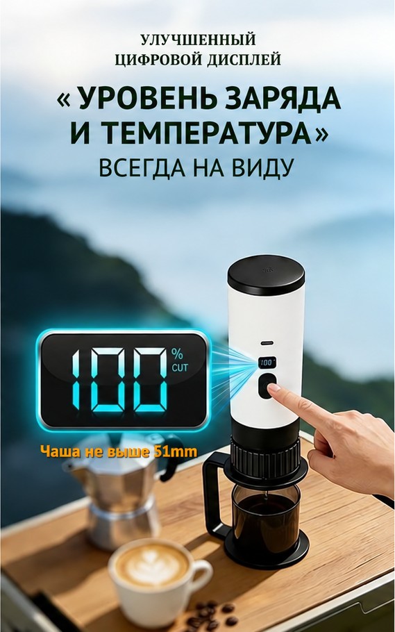 Портативная электрическая кофемашина (эспрессо) для походов и дома