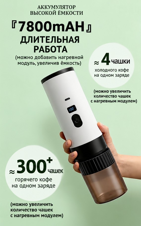 Портативная электрическая кофемашина (эспрессо) для походов и дома