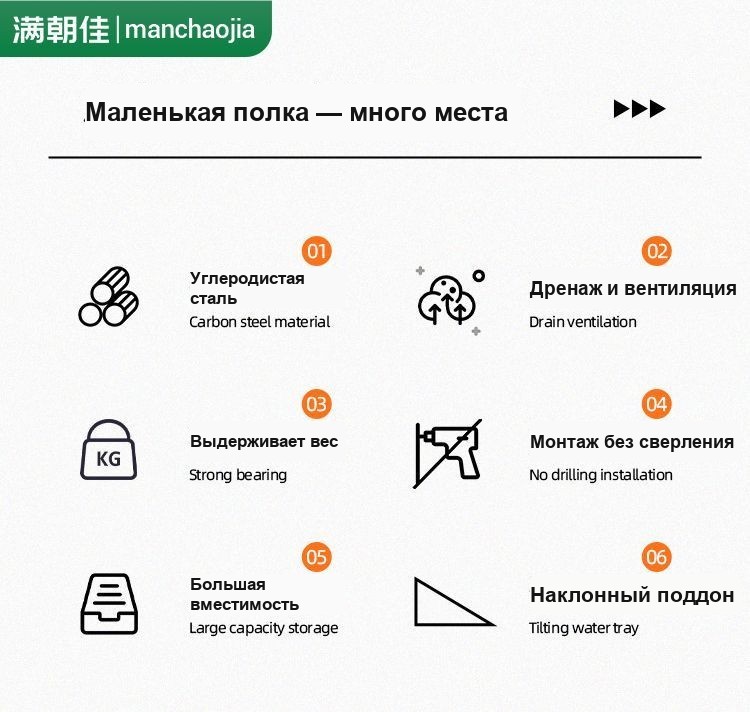 Подставка для губок и тряпок на раковину, с поддоном для стока воды, чёрная, металл