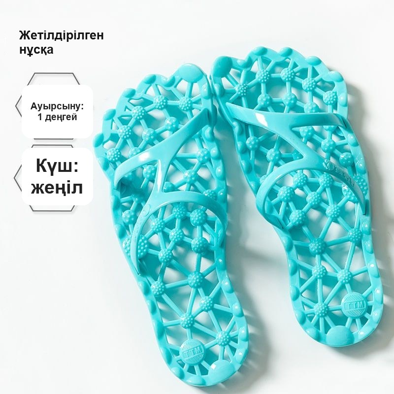 Душ пен үйге арналған массаждық силикон шлепанцы-тәпішке, ою-өрнекті — фото 9