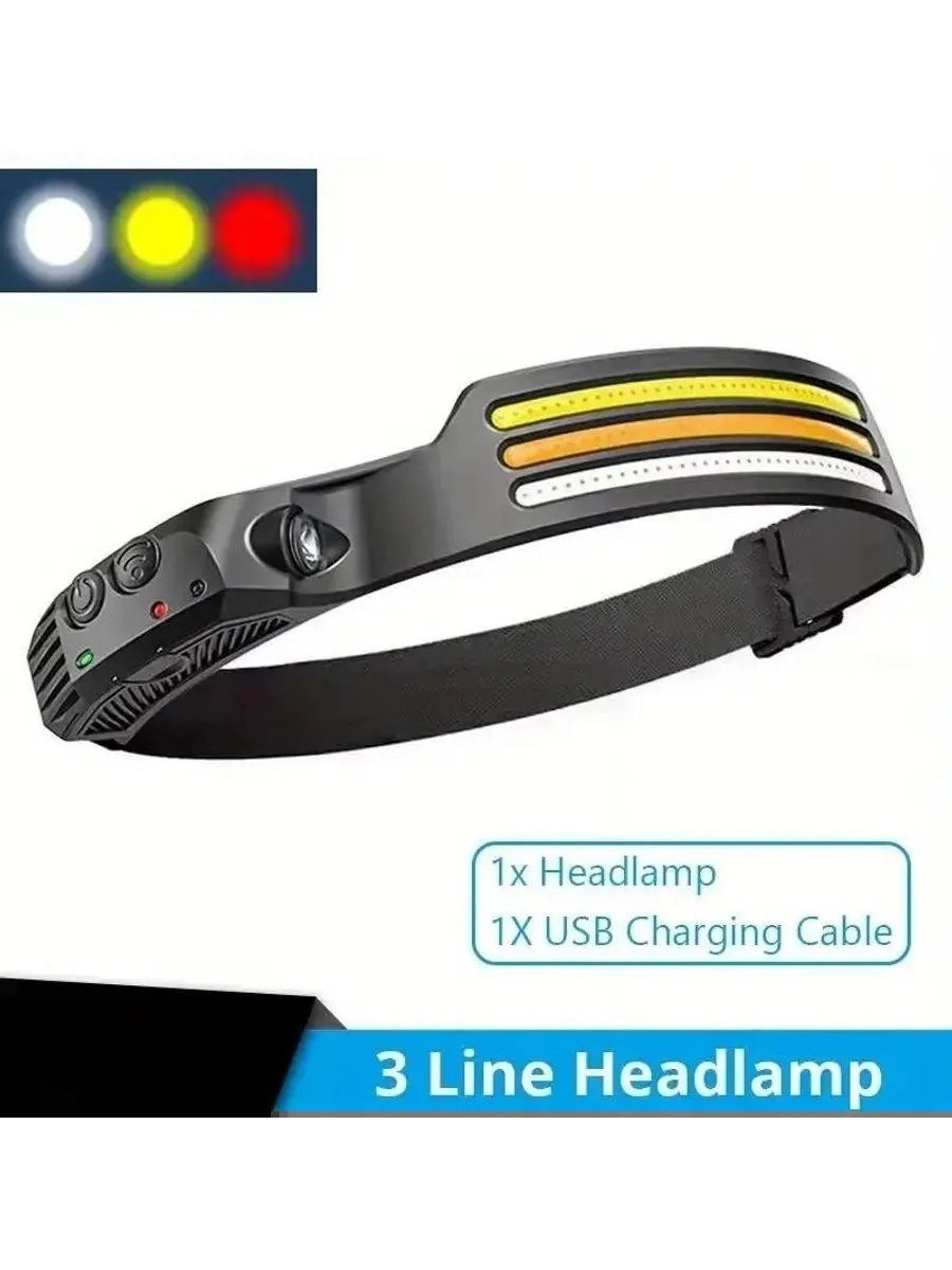 Сенсорлы маңдайлық жарықдиодты шам, USB зарядтау
