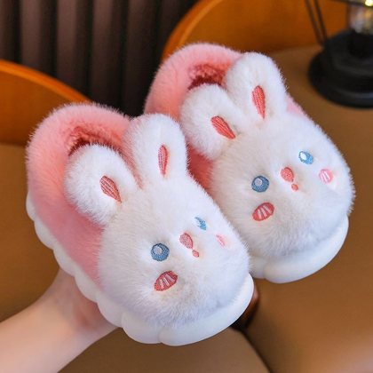 Тапочки детские тёплые Зайчик, закрытые