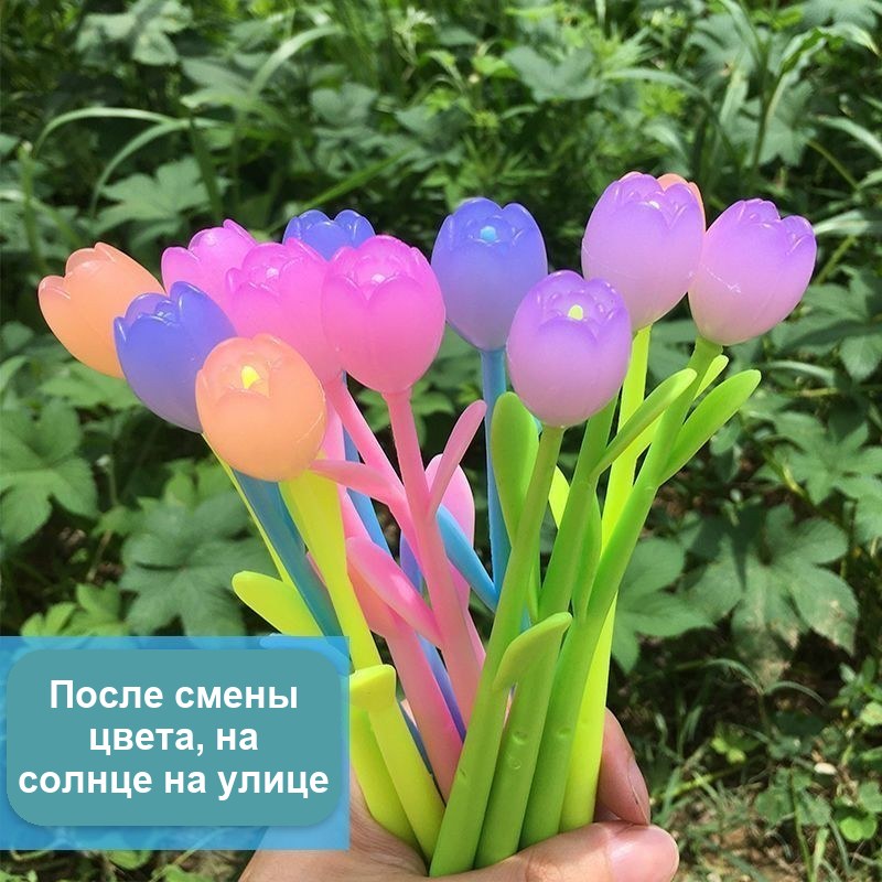 Ручка-тюльпан гелевая, меняет цвет на солнце — фото 5