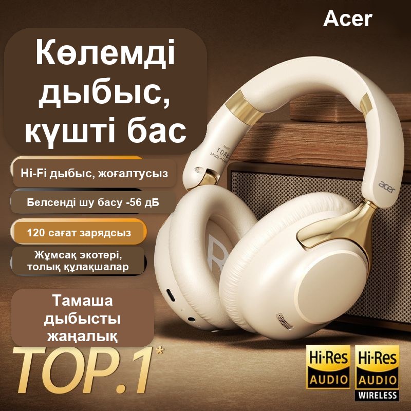 Bluetooth 5.4 сымсыз құлаққап, шуды басатын, жиналмалы — фото 3