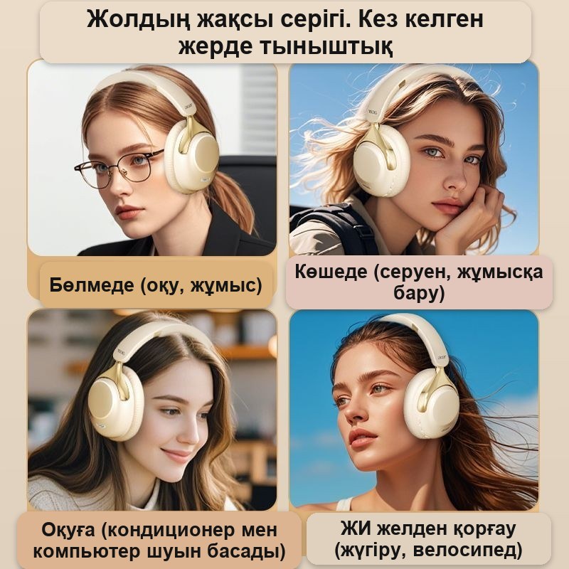 Bluetooth 5.4 сымсыз құлаққап, шуды басатын, жиналмалы — фото 7