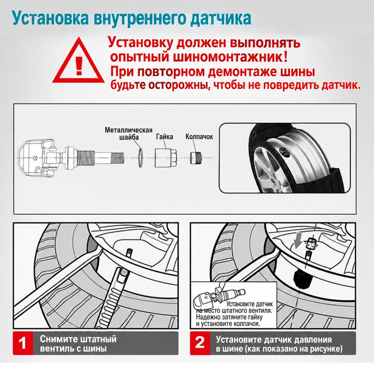 Беспроводные датчики давления в шинах TPMS на солнечной батарее