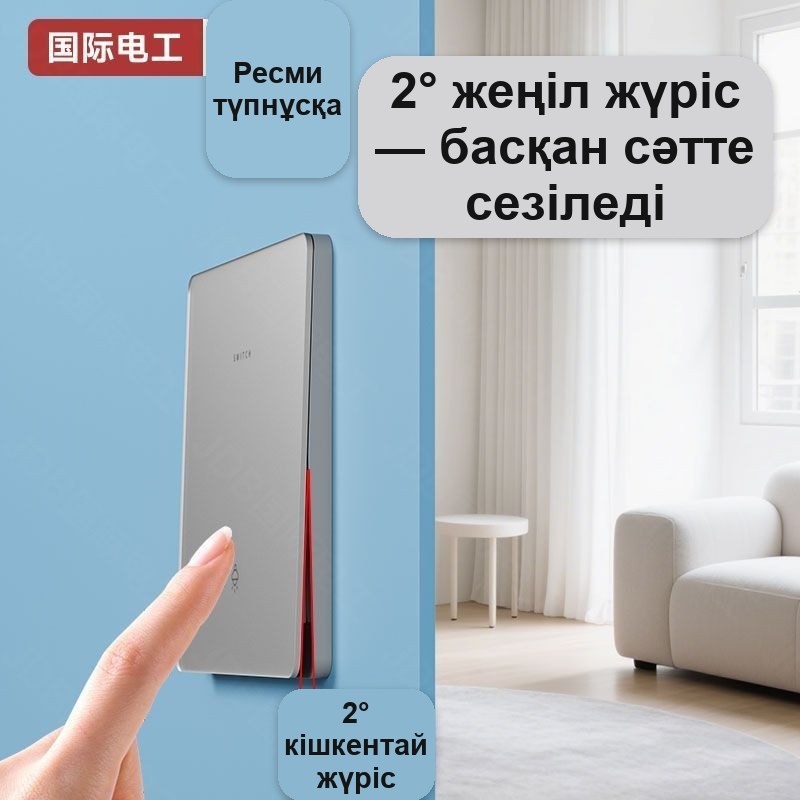 Үш пернелі сұр ажыратқыш, шынылы әйнек — фото 4