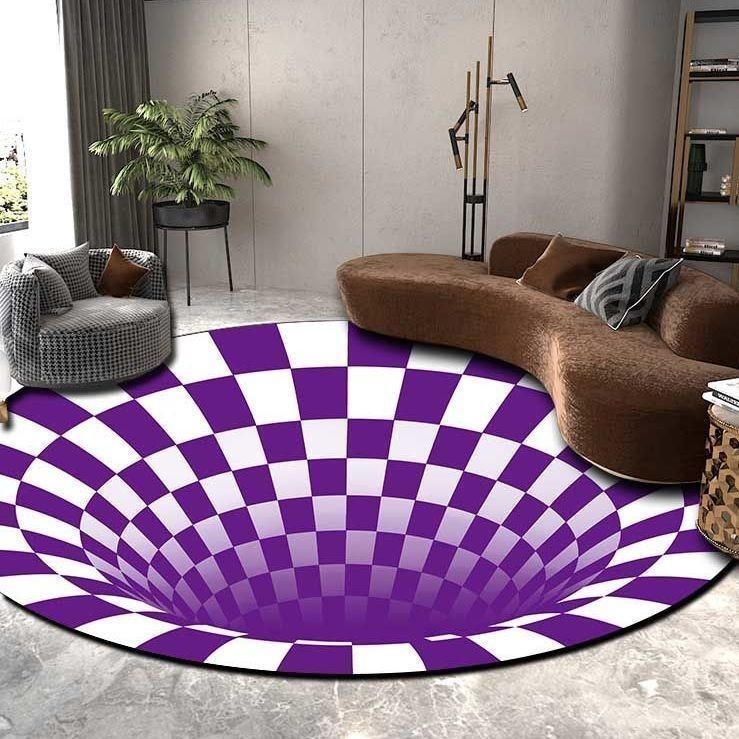 3D-ковёр круглый «Колодец», оптическая иллюзия — фото 4