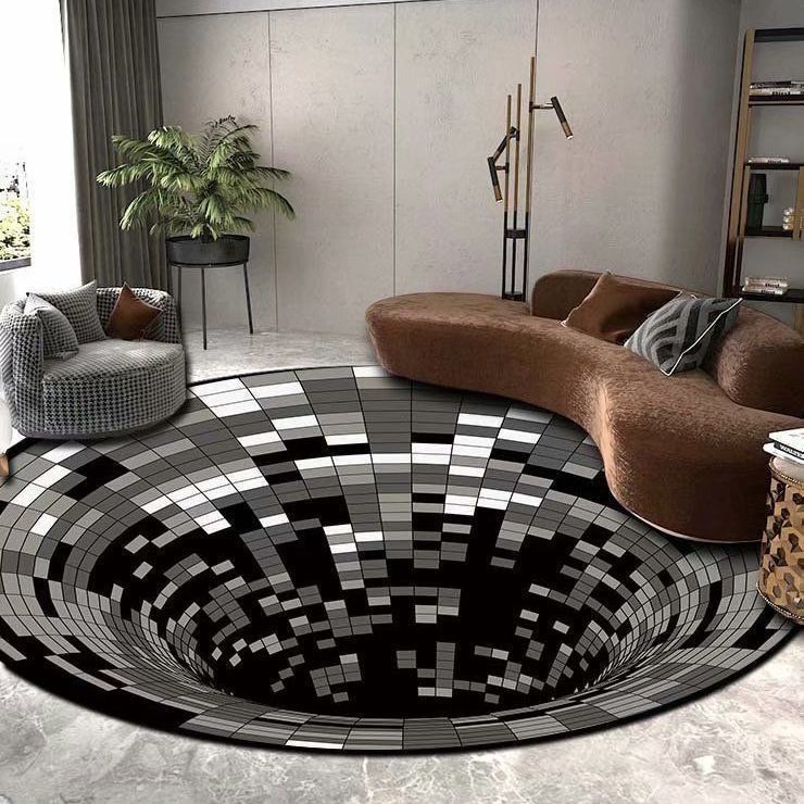 3D-ковёр круглый «Колодец», оптическая иллюзия — фото 7