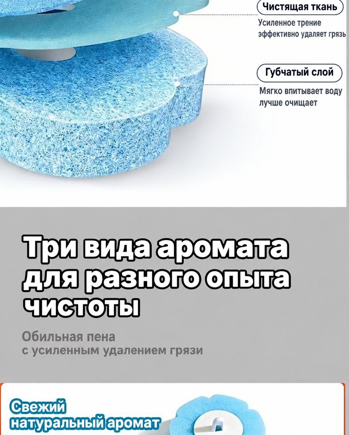 Ершик для унитаза с одноразовыми сменными губками, набор